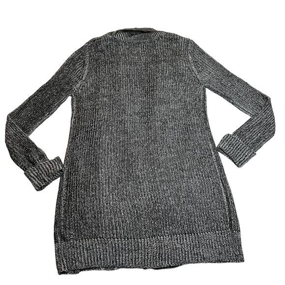 Romeo & Juliet Couture Cable Knit Rib Trim Long Line Open Front Cardigan Size S - Picture 2 of 11